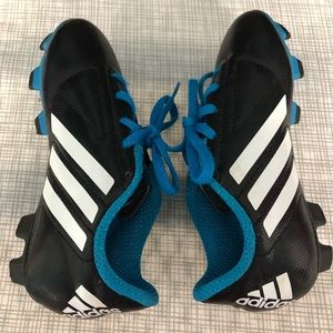 Adidas TRX-FG Soccer Cleats, Boy 12, Black/Blue.